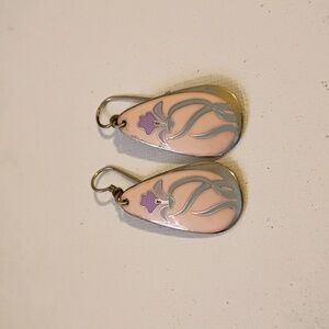 Laurel Burch Pink and Purple Floral Earrings